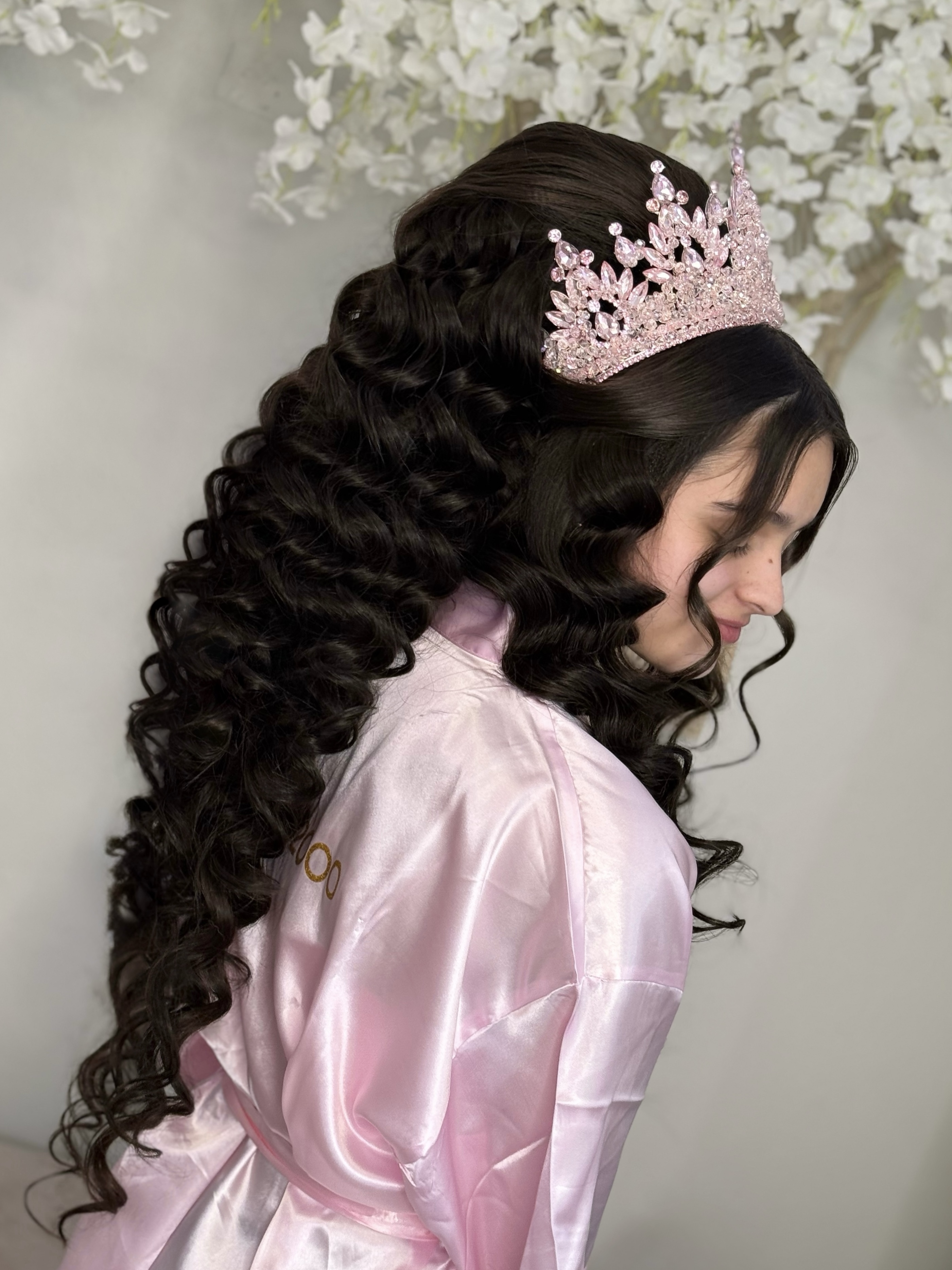 Quinceañera hair styling with tiara — Dallas TX