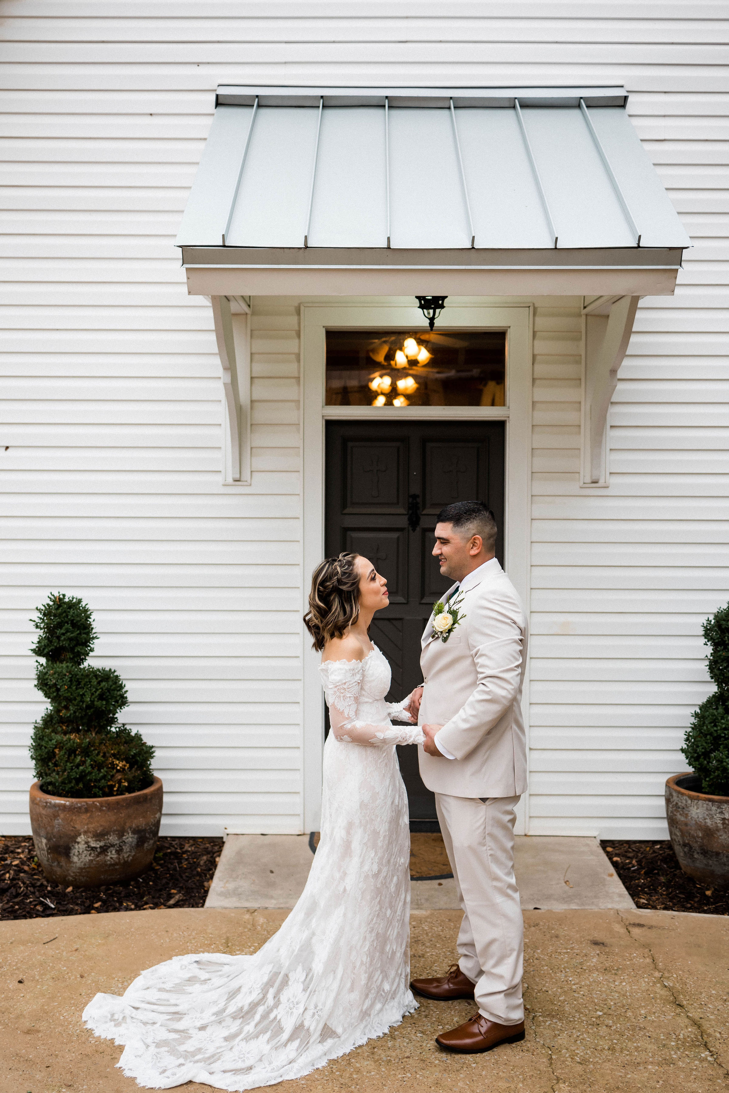 Wedding hair and makeup at DFW chapel venue