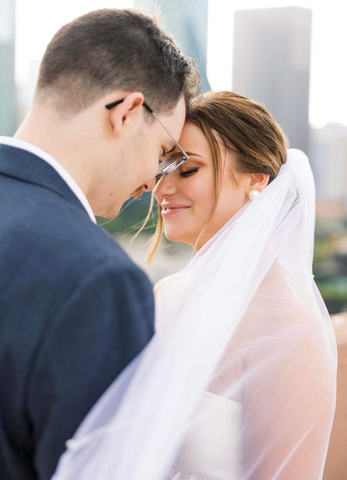 Bridal makeup — bride and groom DFW
